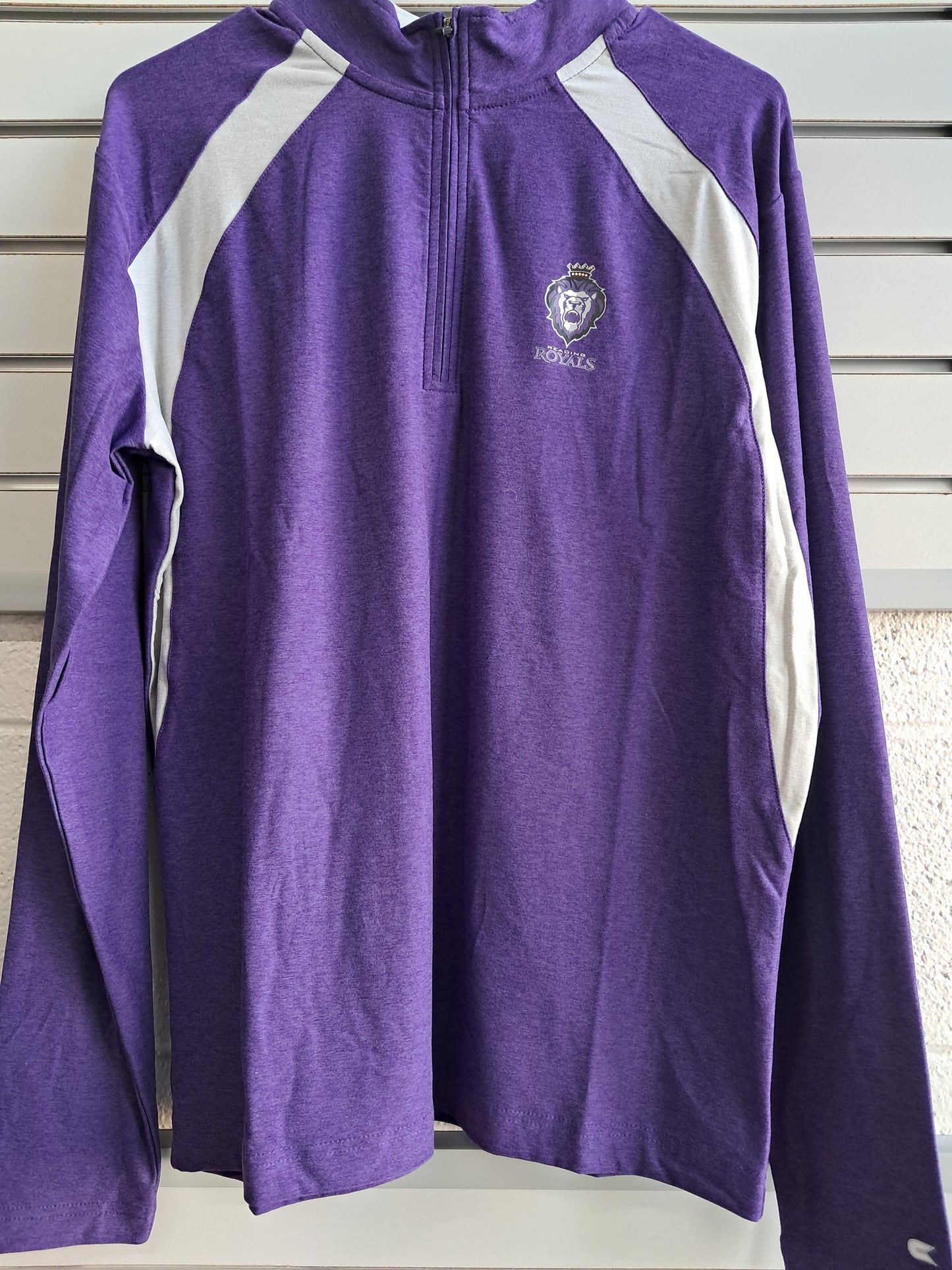 Mens 1/4 Zip Purple Grey Windshirt