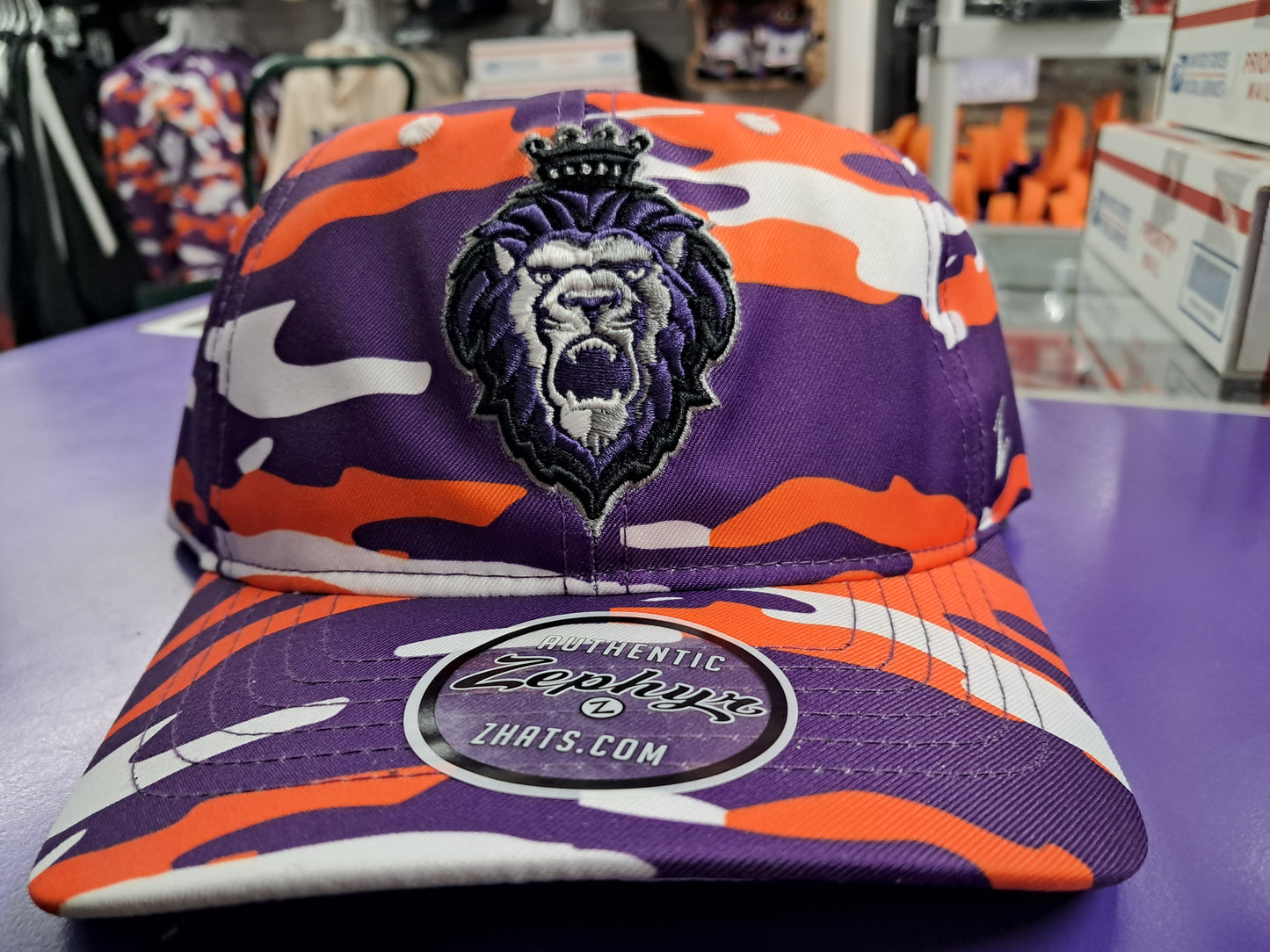 Purple Orange Zephyr camo Hat