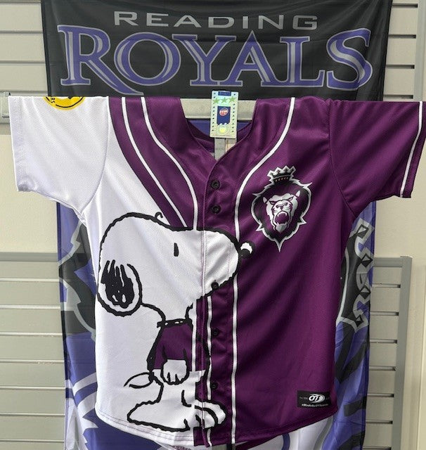 Purple 75th Anniv. Snoopy Baseball Jersey