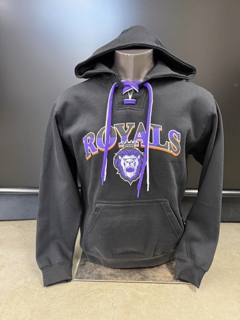 Hoodie - Black - FaceOff - Purple/White Laces