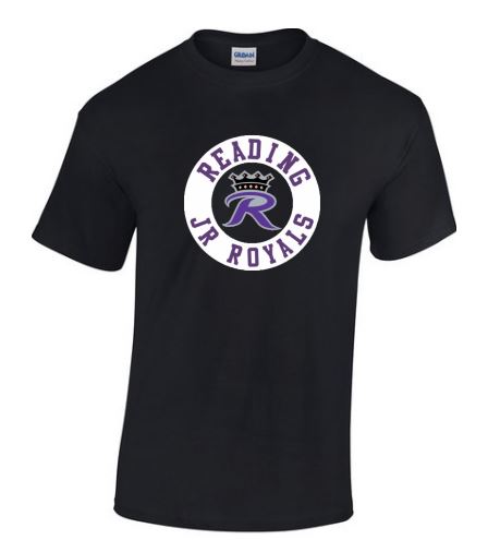 Jr Royals Short Sleeve Youth T-shirt w/ Name and Number on back.