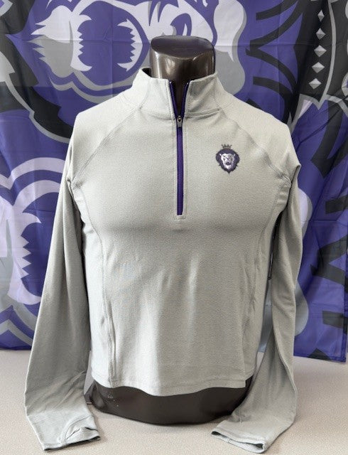 Ladies 1/4 Zip Gray Windshirt