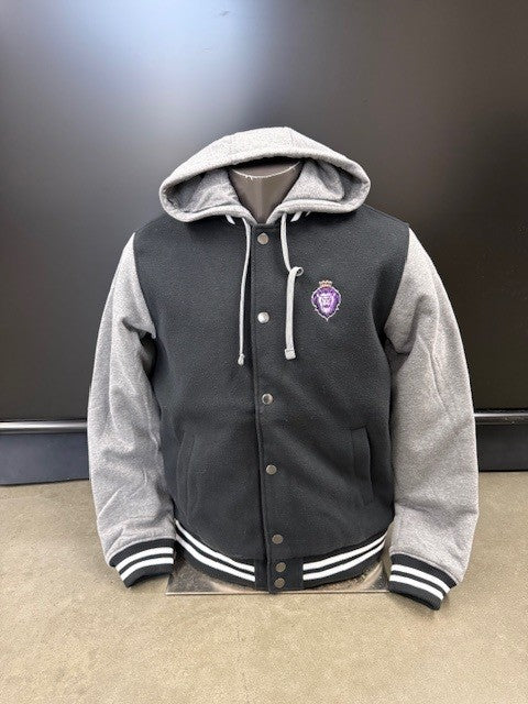 Jacket - JST82 - Black/Vint. Heather SportTek - Letterman