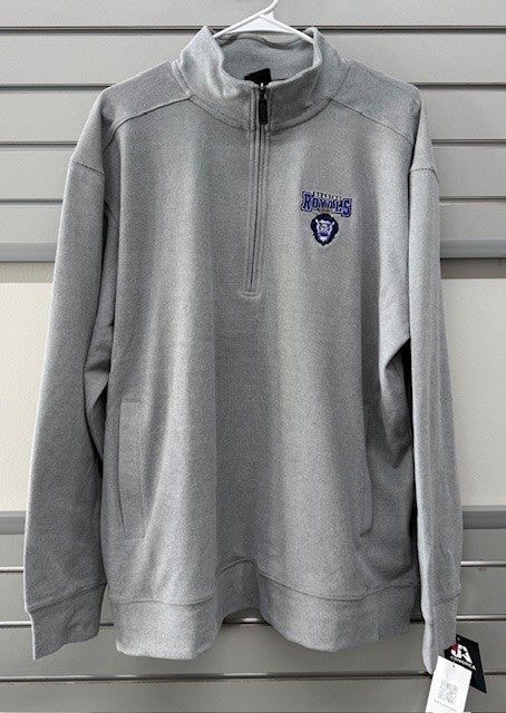 1/4 Zip Fleece - Gray - Embroidered Stack Logo (JA)