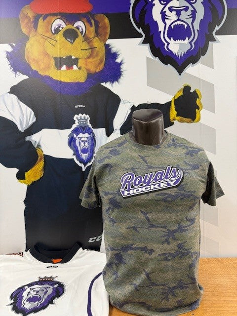 T-shirt - Youth - Vintage Camo - Royals Hockey logo