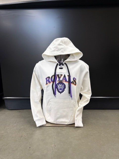 Hoodie - White - FaceOff - Purple/Black Laces